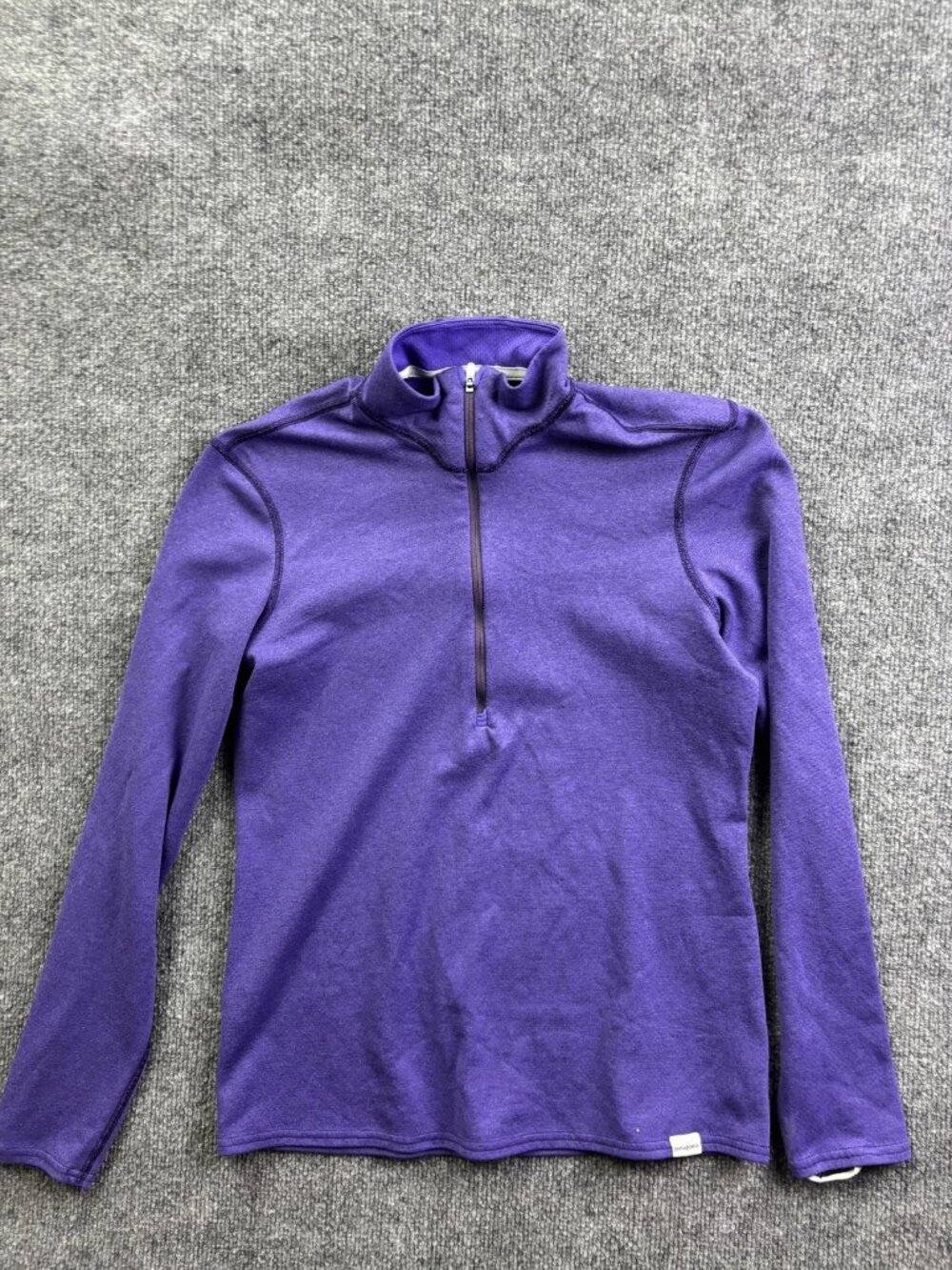 Patagonia Pullover Womens Medium Purple 1/4 Zip Mock Neck Long Sleeve Capilene 3
